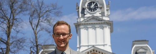 Viktor Rozsa in front of central hall.