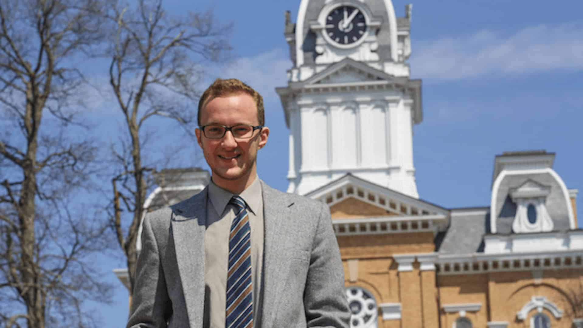 Viktor Rozsa in front of central hall.