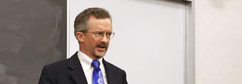 Dr. Steele giving a lecture.
