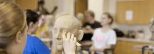 Students sculpting