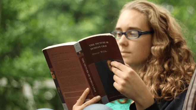 Girl reading book