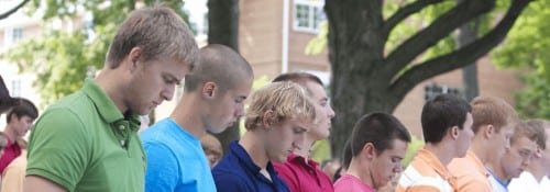 Freshmen at convocation