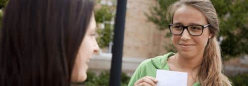 Students talking on the quad