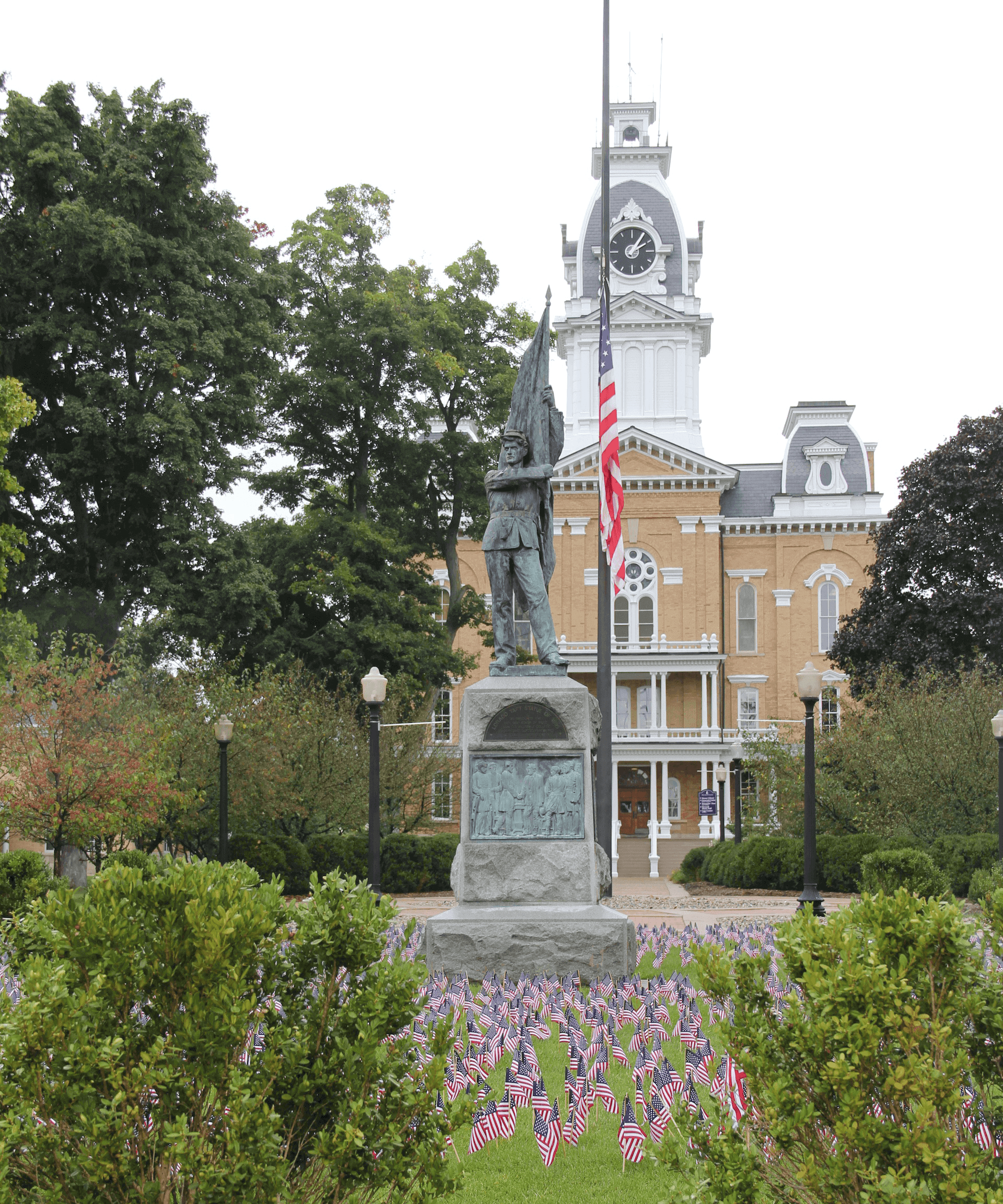 Flags in front of Central Hall