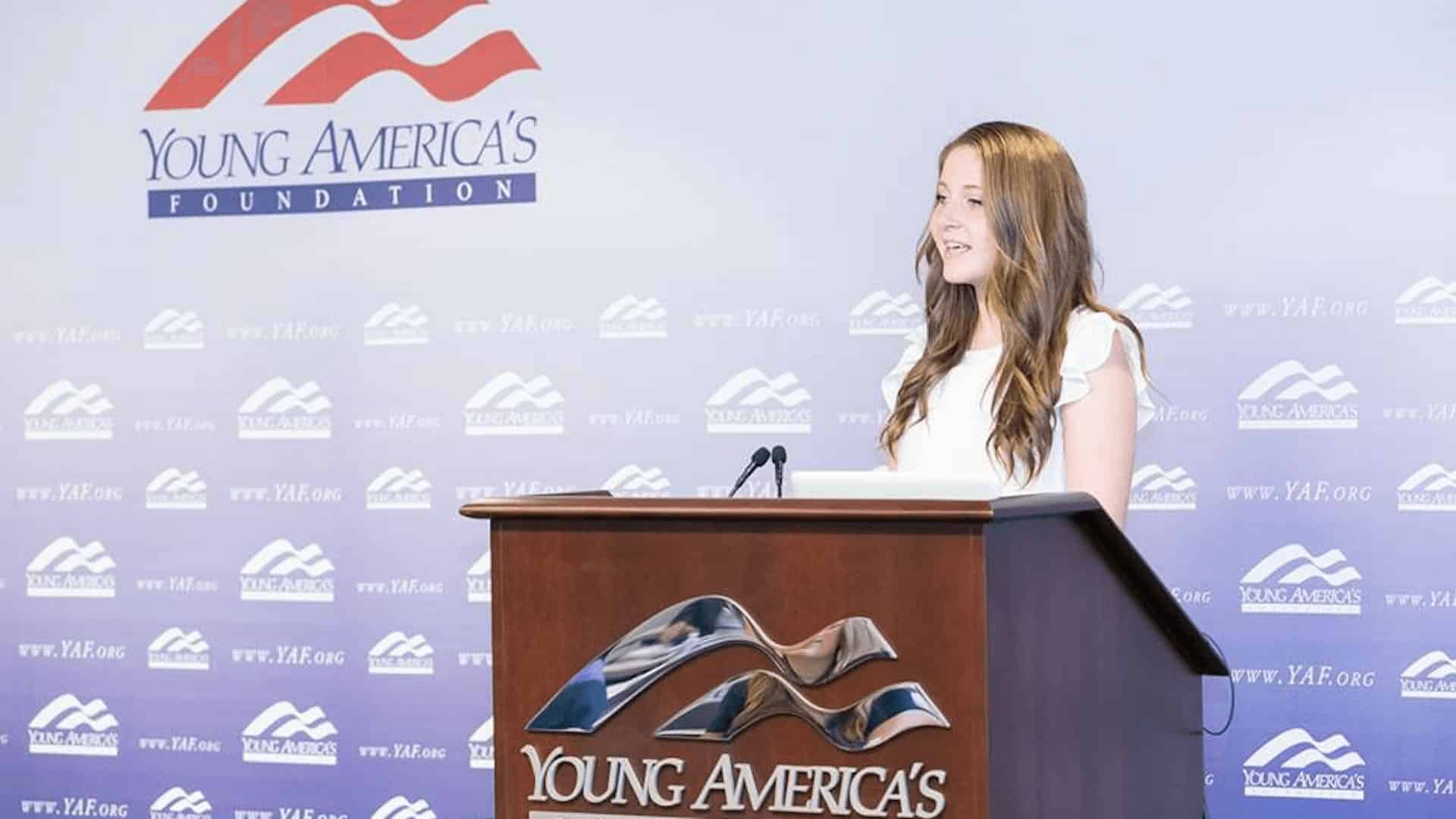 Student speaking at YAF