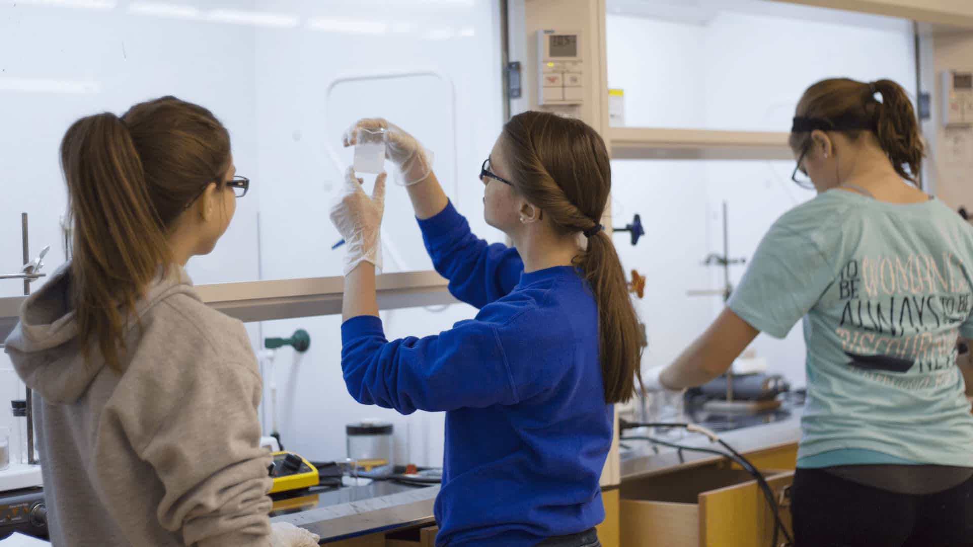 Chemistry students in lab