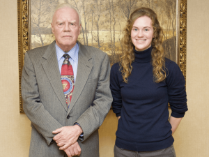 Bob Hozian with art student Cassandra Bacon 