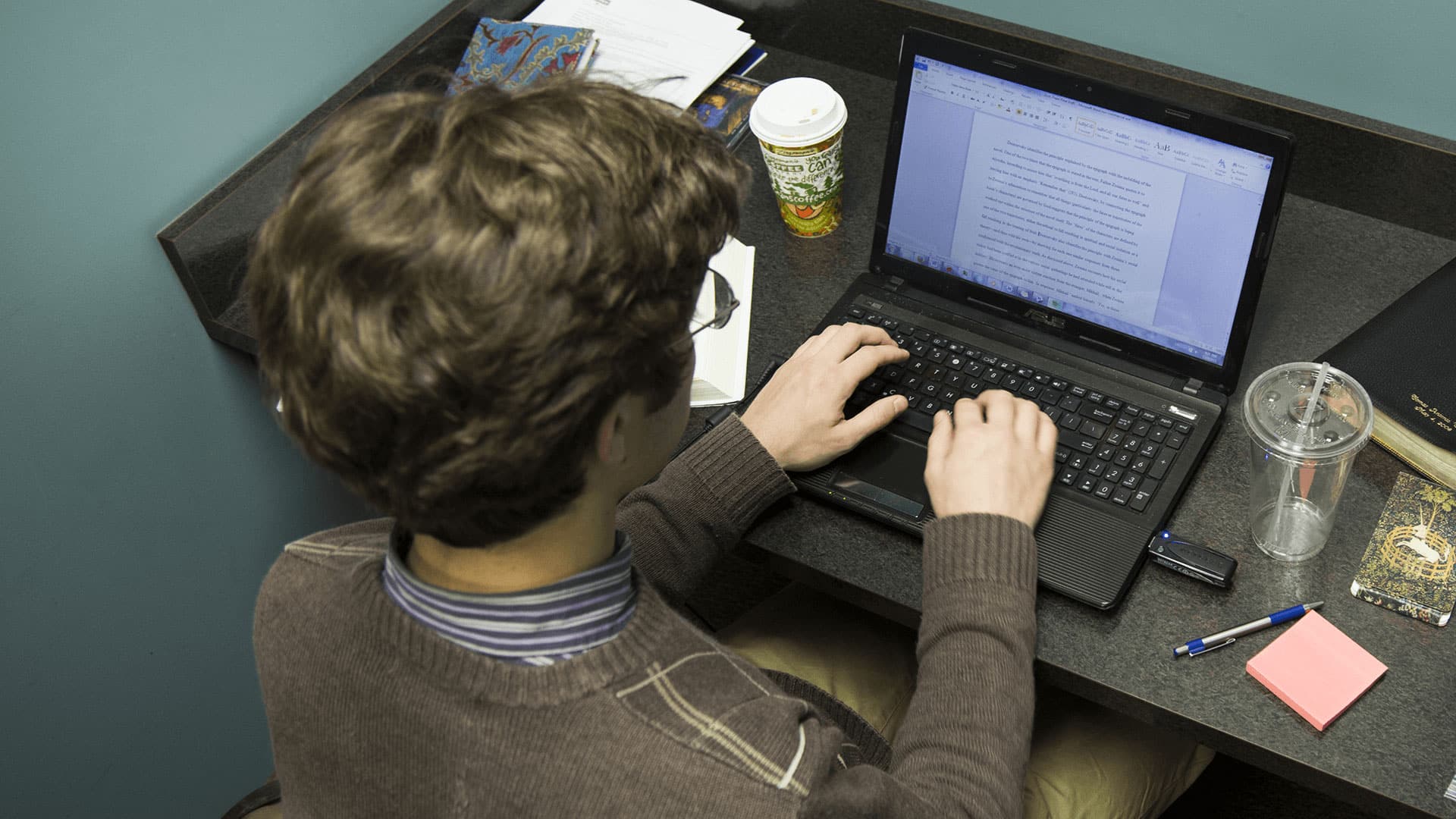 Student studying