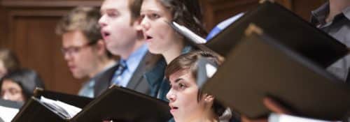Chamber Choir at practice.