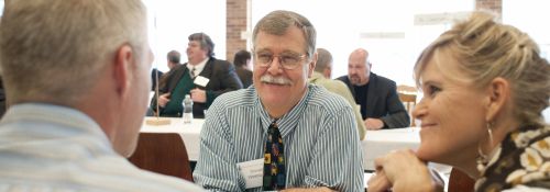 Dr. Westblade during Parents Weekend.