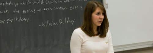 Antonia Busch gives a phycology presentation