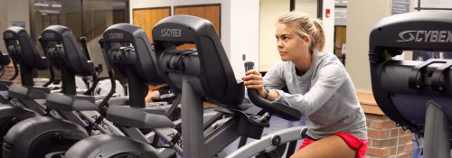 Student in gym