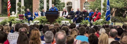 Larry Arnn speaking during the 2014 Freshman Convocation.
