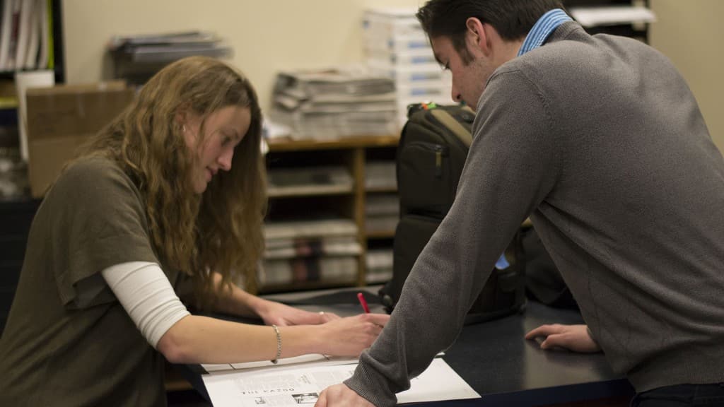 Journalism Students Working on the Collegian