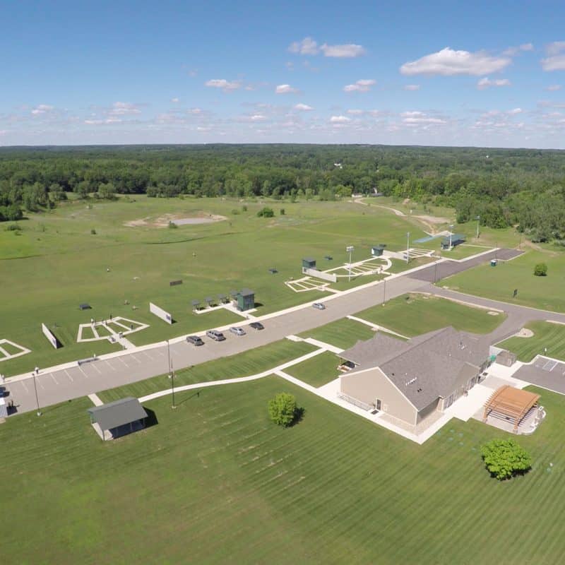 Aerial view of the Halter Shooting Sports Center shooting range.