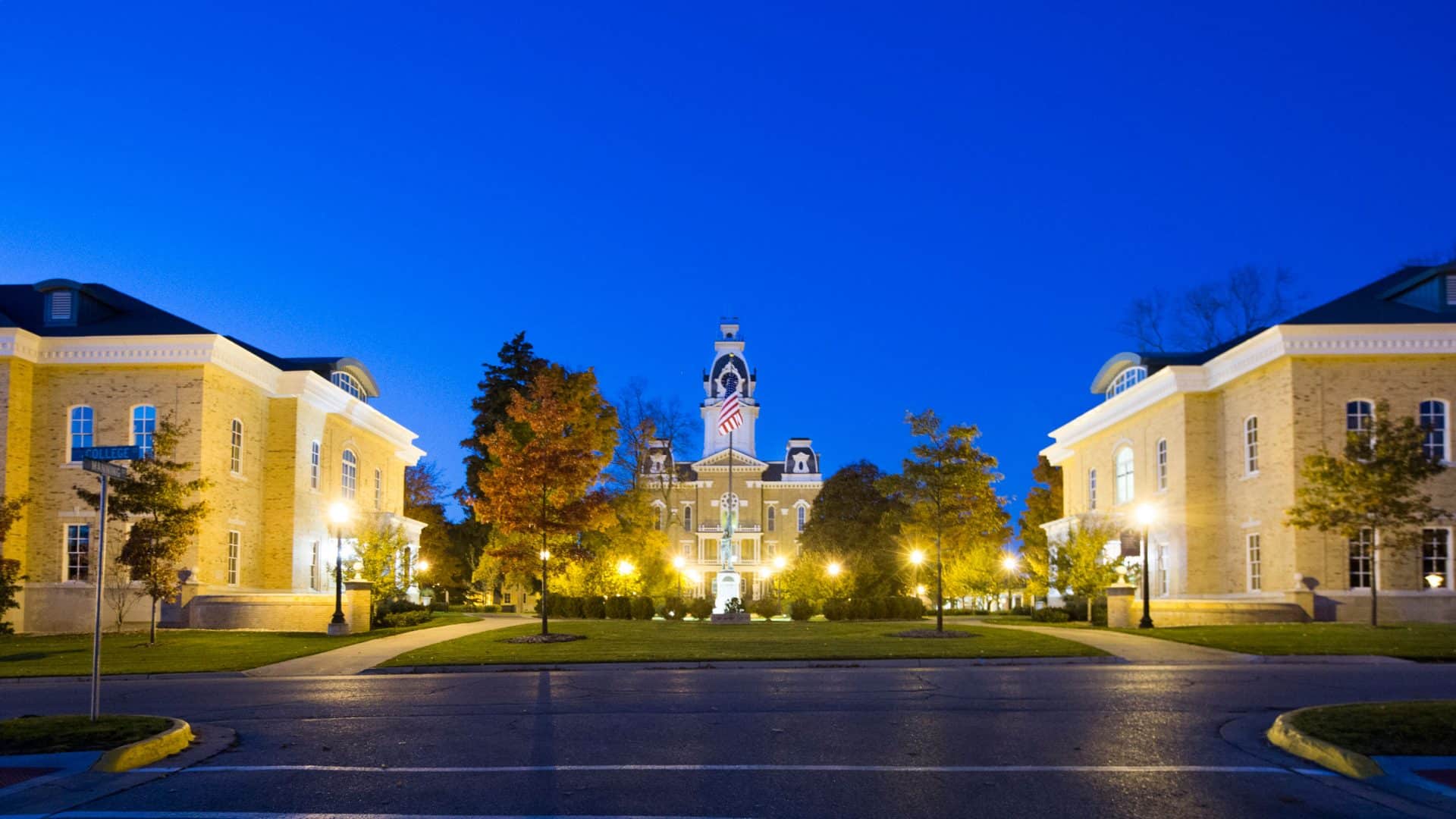Hillsdale College at night