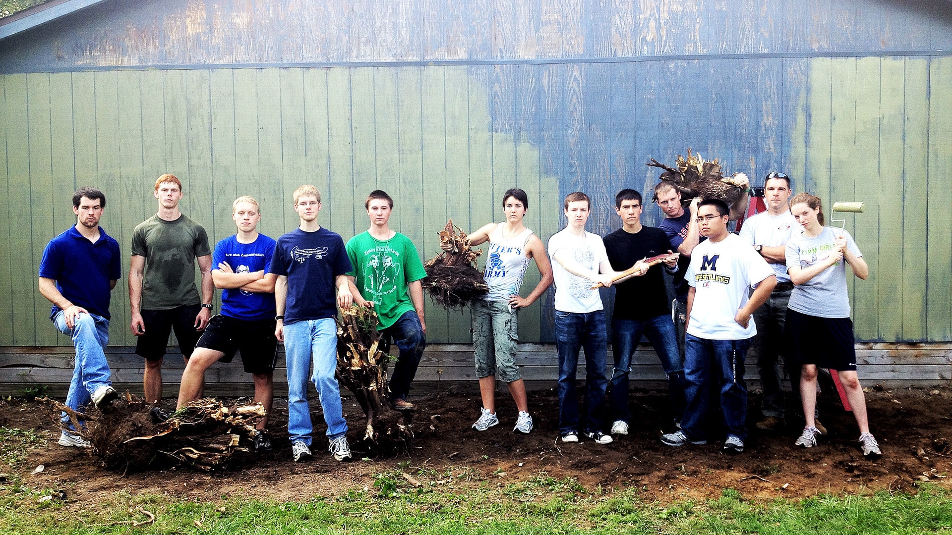 GOAL—“A Few Good Student Men” help the community with house and yard work.