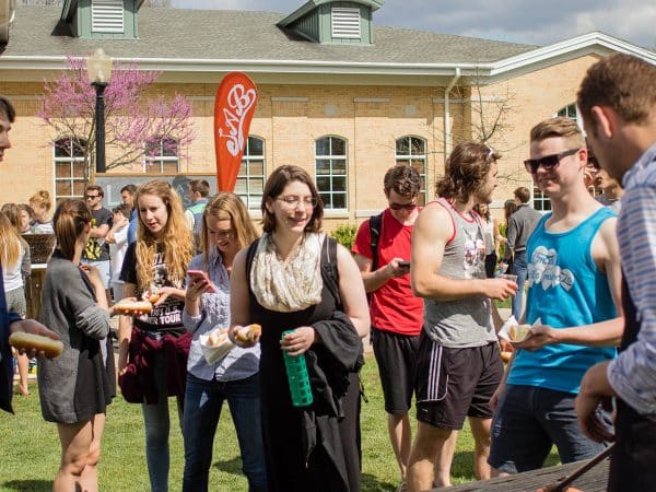 Students during a spring Student Activities Board event.