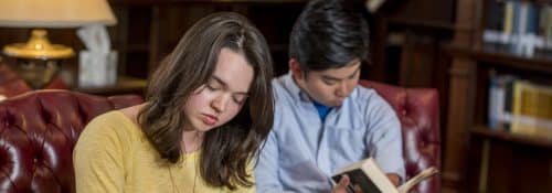 Students studying in Heritage Room