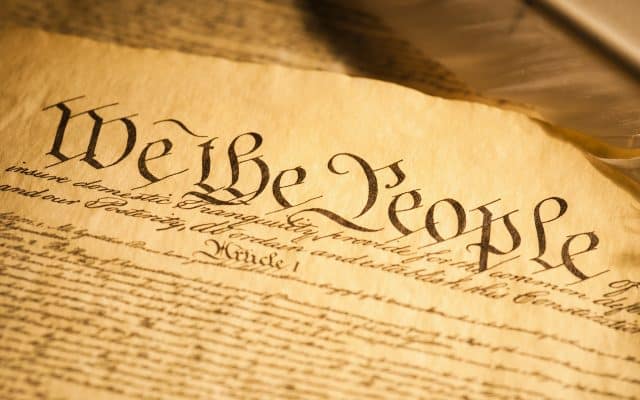 First page of the United States Constitution.