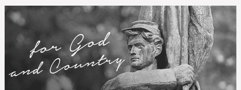 Statue of an American Civil War soldier; For God and Country.