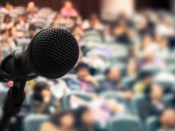 Microphone in auditorium