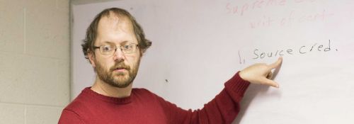 Matthew Doggett teaching a class.