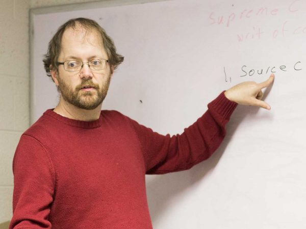 Matthew Doggett teaching a class.