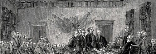 an illustration of the signing of the declaration of independence