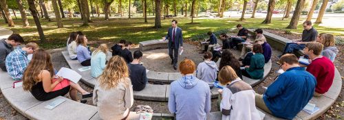 Dr. Cole teaching philosophy class