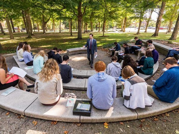 Dr. Cole teaching philosophy class