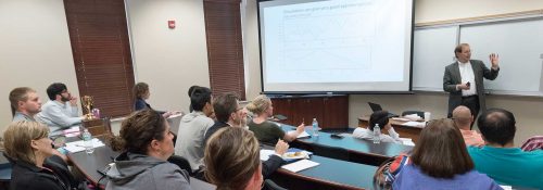 Summer School students attending a lecture.