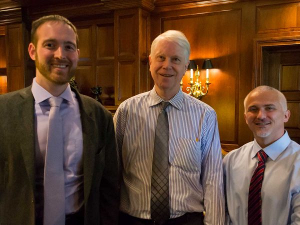 Three politics faculty authors: Carrington, West, and Slack.