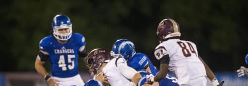 Hillsdale College football team competing in a game.