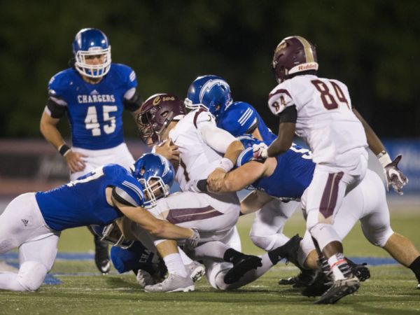 Hillsdale College football team competing in a game.