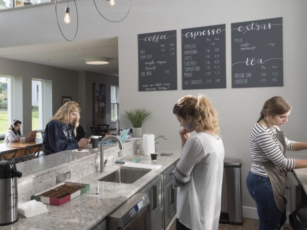 Penny's coffee shop in Hillsdale College's new, unnamed dorm.
