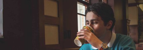 Student Drinking Coffee in AJ's Cafe