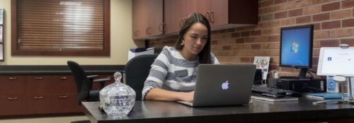 Hillsdale College Career Services front desk.