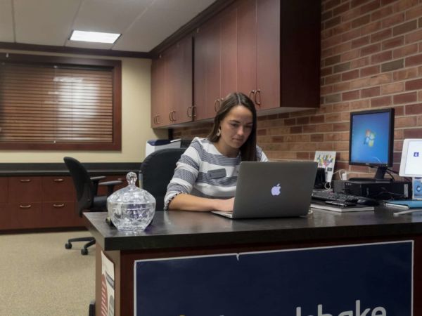 Hillsdale College Career Services front desk.