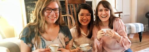 Waterman residents drinking tea.