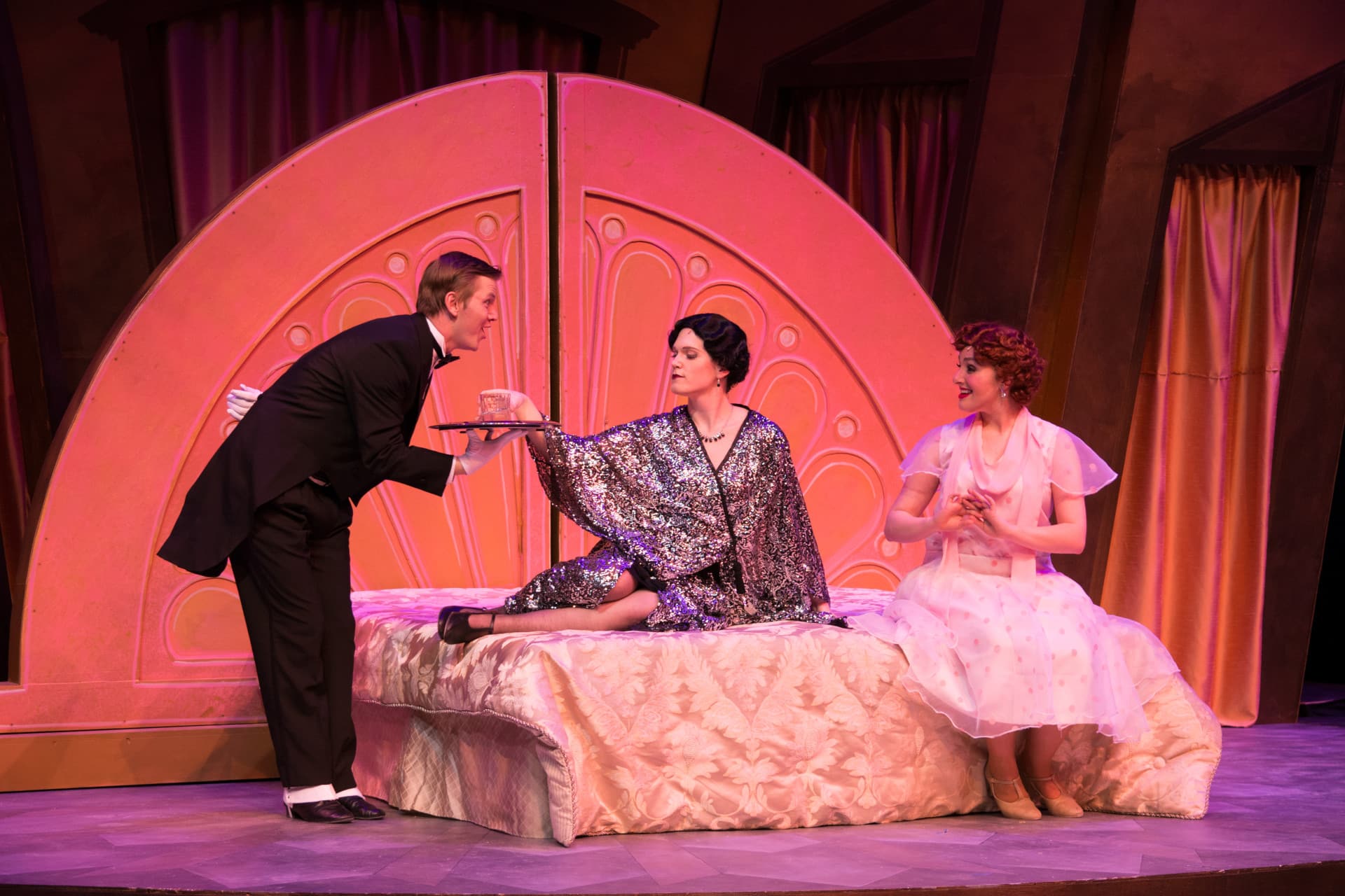 On set of the Drowsy Chaperone.