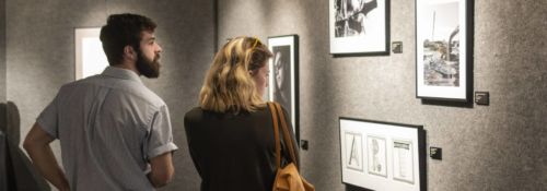 students at senior art gallery