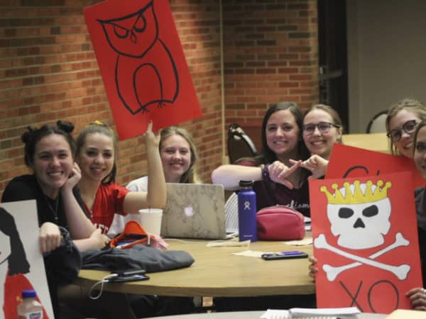 Chi Omega members at greek week trivia 2019