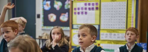 young students in class at charter school