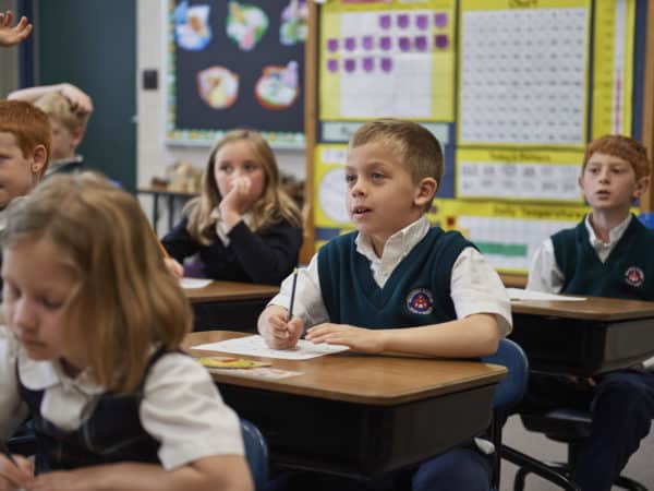 young students in class at charter school