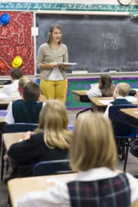 Teacher and students in classroom