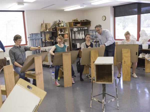 Sam Knecht and students