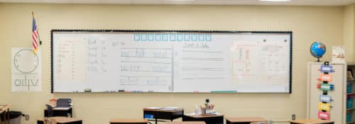 classroom with desks
