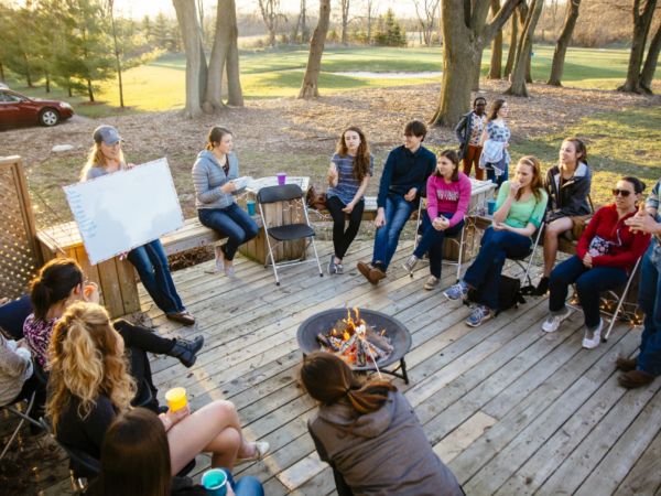 Tri Beta (biology honorary) and Sigma Zeta Bonfire Hayden Park