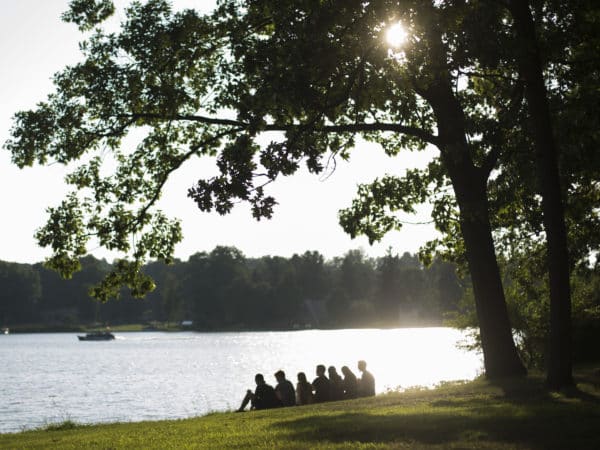 students by Baw Beese Lake